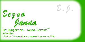 dezso janda business card